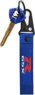 MELD Motorcycle Key Blank Uncut Blade For Suzuki GSXR 600 750 1000 GSX1300R GSF 650 with Key Chain Embroidered Tag Key Ring (Blue)...