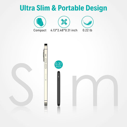 Small Portable Charger,20W Fast Charging Slim Power Bank Built in USB C Cable,Mini Lightweight Phone Battery Pack 6000mAh,USB C Ultra Thin Travel ...