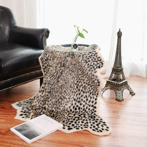 Leopard Print Rug, Cute Faux Cheetah Cowhide Skin Fur Rug Animal Printed Area Rug Carpet for Home Office, Livingroom, Bedroom...