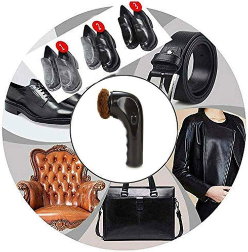 Shoe Buffer Kit Electric Shoe Polisher Brush Shoe Shiner Dust Cleaner Portable Wireless Leather Care Kit for Shoes, Bags, Sofa (Black)...