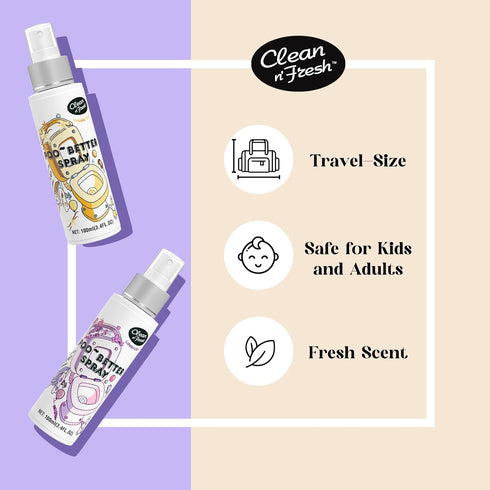 Clean-n-Fresh Toilet Spray 6.8 Fl.Oz, Vanilla Scent, Natural Plant Essential Oil Air Freshener & Odor Eliminator...