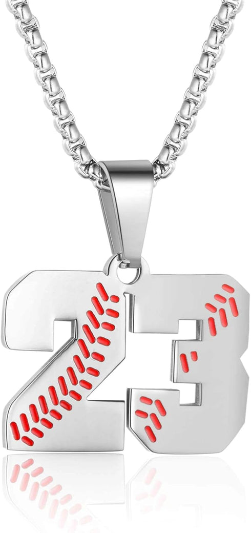 ZRAY Inspiration Baseball Jersey Number Necklace Stainless Steel Charms Number Pendant for Men Women...
