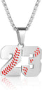 ZRAY Inspiration Baseball Jersey Number Necklace Stainless Steel Charms Number Pendant for Men Women...