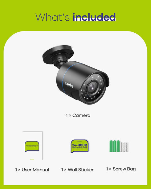 SANNCE 1080P Security Camera AHD/TVI/CVI/CVBS 4-in-1 CCTV Camera IP66 Weatherproof Analog CCTV Surveillance Bullet Camera Indoor Outdoor, 100ft Ni...
