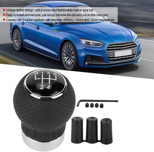 Shift Knob, Car 5 Speed 6 Speed Universal Round Leather Gear Shift Head Manual Transmission Gear Shift Knob Car Shift Knob Lever Shifter(5 Speed)...