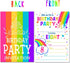ukebobo Rainbow Happy Birthday Party Invitations for Child’s 8th Birthday Party – Colorful Invitation with Envelopes for Kids 8th Birthday Party –...