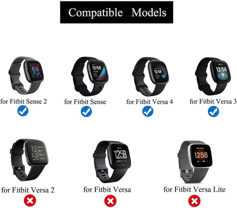 Adjustable Elastic Armband or Ankle Band for Compatible with Fitbit Sense 2/Fitbit Sense/Fitbit Versa 4/Fitbit Versa 3 Smartwatch, Stretchy Band f...