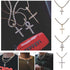 JINAO Nail Cross Pendant Necklace 14k Gold Plated Iced Out Cubic Zirconia Diamond Charm Cross Chain for Men Women...