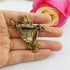 Antique Tone Bird Hummingbird Sparkly Multi Colors Austrian Crystal Pin Brooch Jewelry...