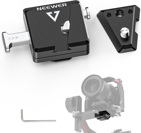 NEEWER Mini V Mount Battery Plate Compatible with DJI RS4 Pro RS3 Pro RS2 RSC2 Gimbal, Quick Release Anti Drop for V Lock & NP-F Battery Compatibl...