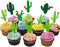 Cactus Cupcake Toppers Summer Hawaii Theme Party Favors Cupcake Picks for Fruit Cake Decorations Fiesta West Tropical Cacti Birthday Party Supplie...