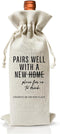 Housewarming Gift New House Wine Bag for Women Men Wife Husband Couple Owner Homeowner, Realtor Gift to Client, New Home Gift Ideas, House Warming...