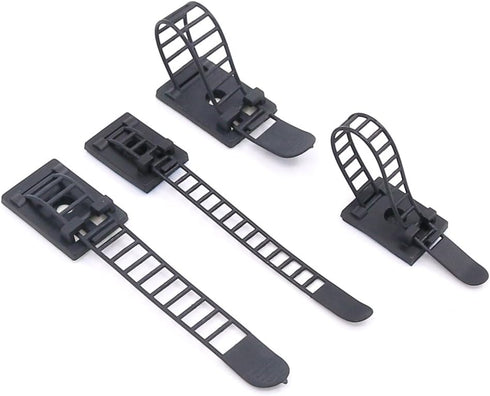 50Pcs 2 Sizes Adjustable Self-Adhesive Nylon Cable Straps Cable Ties Cord Clamp for wire management, Large and Small...