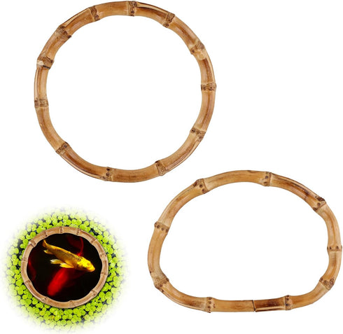 2pcs Aquarium Feeding Rings, Wooden Fish Feeding Rings Fish Tanks Plant Corral Floating Plant Feeding Rings for Keeping Floating Plants in Place F...