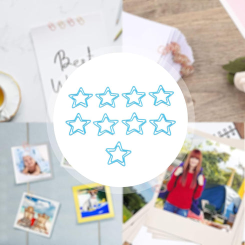 Star Paper Clips, 100pcs Blue Star Paper Clips Bookmarks Cute Paper Clips Small Paperclips for Office School Paper Files Organizing...