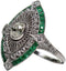Vsoruln Evil Eye Rings 925 Sterling Silver Emerald Ring Cocktail Rings Anillos Para Mujer Oval Cut Green Gem Cubic Zirconia Promise Ring CZ Eterni...
