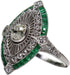 Vsoruln Evil Eye Rings 925 Sterling Silver Emerald Ring Cocktail Rings Anillos Para Mujer Oval Cut Green Gem Cubic Zirconia Promise Ring CZ Eterni...