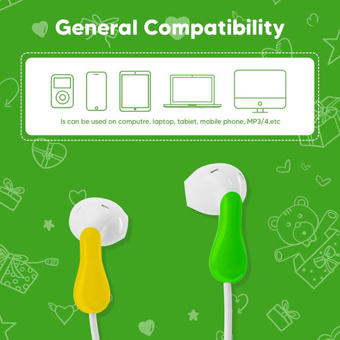 QearFun Dinosaur Style Earbuds for Kids in-Ear Headphones,Wired Heavy Bass Headphones,Earphone with Microphone Noise Isolating,Gifts for School Gi...