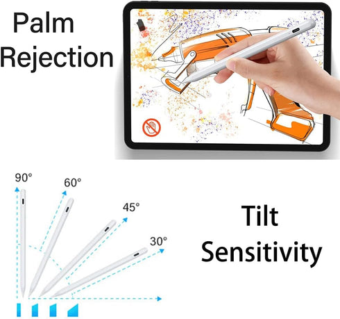 Stylus Pen for iPad Active Stylus Pen Apple Pencil Compatible with iPad (2018-2022) iPad Pro 11/12.9 in, iPad 6/7/8th, iPad Air/Mini Palm Rejectio...