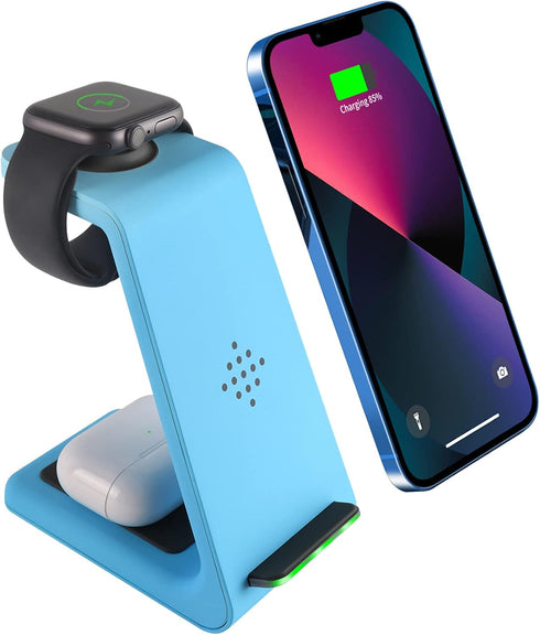 Wireless Charger Stand,YOCUNKER 3 in 1 Qi Fast Wireless Charging Station Dock for Apple Watch7/SE/6/5/4/3/2, Airpods Pro/3/2, iPhone 14/13/13 Pro/...