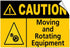Vinyl Stickers - Bundle - Safety and Warning & Warehouse Signs Stickers - Caution - Moving and Rotating Equipment Hazard - 3 Pack (3.5" x 5")...