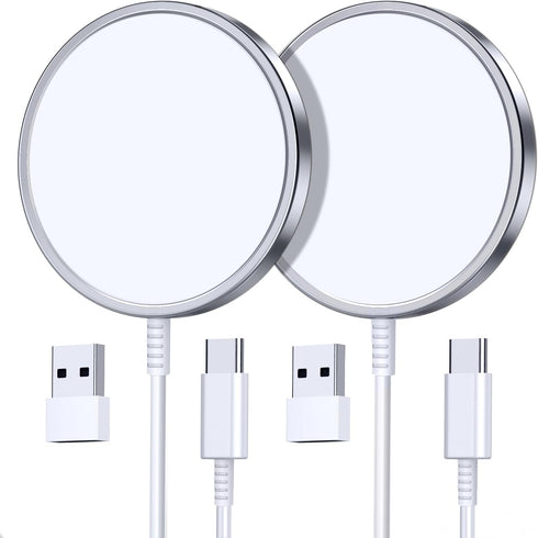 2 Pack Magnetic Wireless Charger for iPhone 15/15 Pro/15 Plus/15 Pro Max 15W Fast Magnetic Charger for iPhone 15/14/13/12 Series and AirPods 3/2/P...