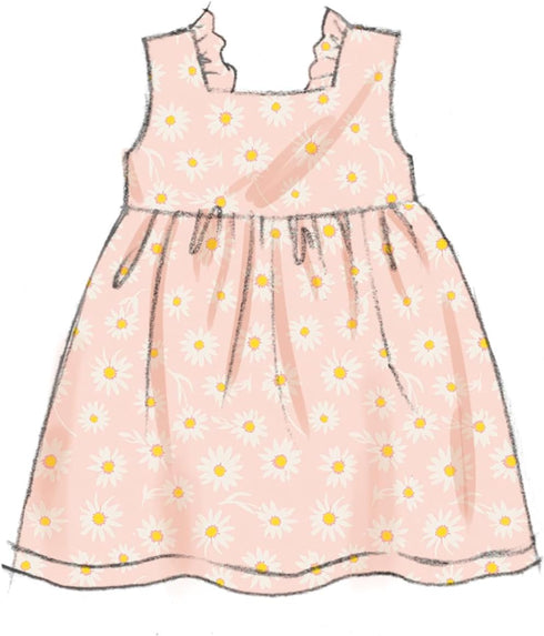 Butterick Babies' Headband, Bloomers, Rompers, and Dress Sewing Pattern Kit, Design Code B6950, Sizes XS-S-M-L, Multicolor...