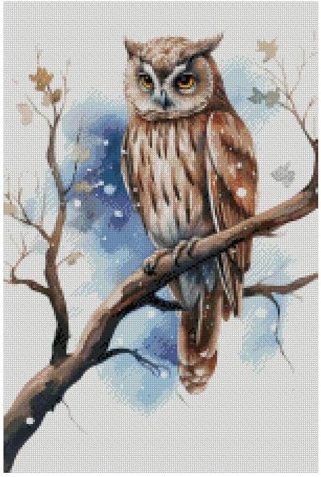 Owl in snow cotton counted cross stitch kits,150x200stitch, 26x36cm, Egyptian cotton thread, 14 count counted owl cross stitch kit...