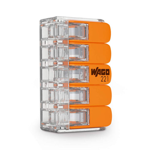 Wago 221-615 LEVER-NUTS 10AWG 5 Conductor Compact Wire Connectors 15 PK...