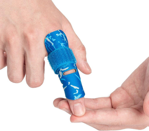 Kuangmi Finger Sleeve Support Protector Finger Splint Brace Use for Pain Relief and Preventing Sports Injuries?L/XL, Blue...