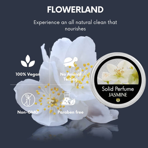 Flowerland Solid Perfume - Portable Pocket Balm Perfume Perfect for Travel Use - Natural Fragrance Parfum for Men and Women - Natural & Vegan - Ja...
