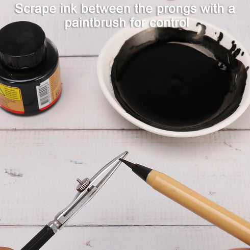 LOONENG Ruling Pen for Masking Fluid, Cross Hinged Ruling Pen for Cartography, Calligraphy, Fine Line Drawing, Suitable for Use with Masking Fluid...