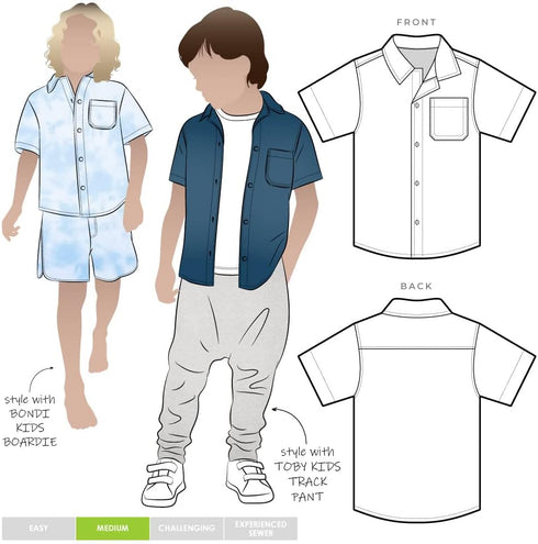 Style Arc Sewing Pattern - Rhys Kids Overshirt...