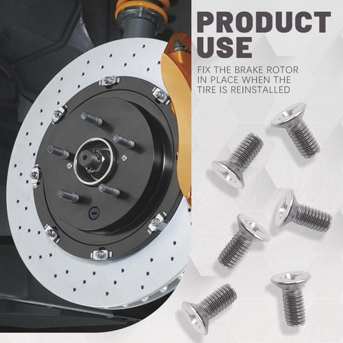 8pcs Stainless Steel Brake Disc Rotor Screws, Car Brake Disc Rotor Screws, 93600-06014-0H Disc Brake Caliper Tool Set for Front and Rear Compatibl...