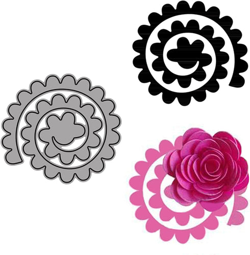 3D Spiral Flower Metal Die Cuts,3D Flower Garland Wedding Cutting Dies Cut Stencils for DIY Scrapbooking Photo Decorative Embossing Paper Dies for...