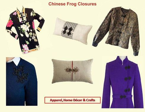 Chinese Frogs Button Closures Hook & Eye Fastener - Sewing Quilting Renaissance Dance Hawaiian Bridal Costumes Outfit Drapery Home Decor-Black/Whi...