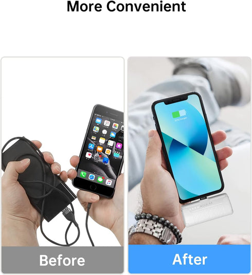 Kuulaa Small Portable Charger for iPhone, 4500mAh Mini Power Bank with Built-in Cable, Cute Battery Pack Compatible with iPhone 14/14 Plus/Pro Max...