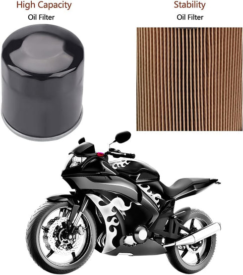 HF303 303 Oil Filter Replacement for PH6017A 51358 Kawasaki Prairie 400 Oil Filter Ninja 400 ABS CB400 CB400F NT400 EN650 ZR400 EX400 EX650 VN900 ...