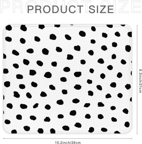Polka Dots Square Mouse Pad Boho,White Small Mouse Pads for Desk Wireless Mouse,Stitched Edge Mousepad Non-Slip Rubber Base Gaming Mouse Mat for C...