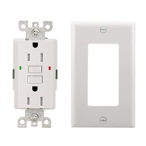 GFCI Outlet Receptacle,1pack,Ground Fault Electric Plugs,125V 15Amp,Weather-Resistant and Tamper-Resistant,GFI UL&CUL Listed White...