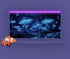 48X20IN Blacklight Cyan Mushroom Black Light Aquarium Background UV Reactive Background Starry Sky Moonlight Terrarium Background with 10 EVA Doub...