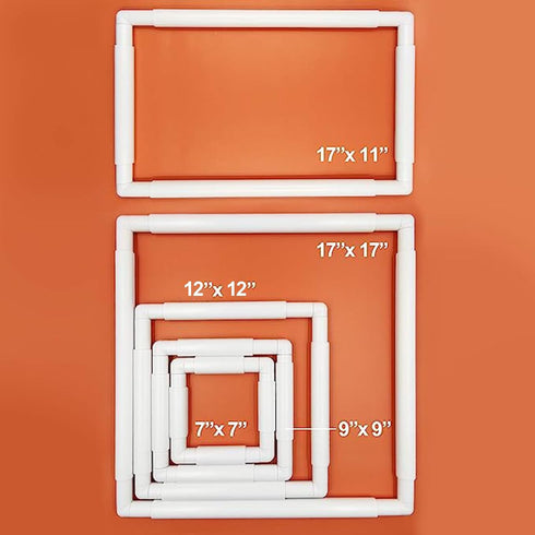HAND U JOURNEY Universal Clip Frame Square Rectangle Plastic Clip Frame for Embroidery, Quilting, Cross-Stitch, Punch Needle, Silk-Painting-17''x1...