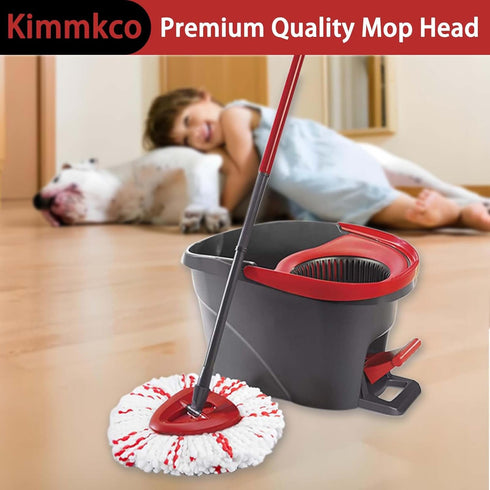 3 Pack Spin Mop Heads Replacement - 40% More Cleaning Power, Spin Mop Replace Refills Compatible with O Cedar Easy Wring 1-Tank System, Deep Clean...