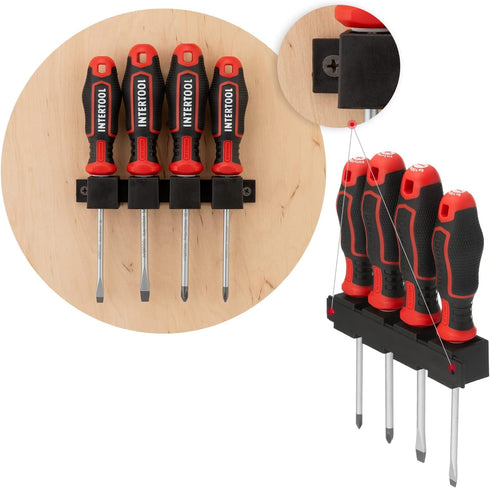 INTERTOOL 4-Piece Magnetic Screwdriver Set, Phillips & Flat Head, S2 Steel, Premium Grip Handles, Rust Resistant, General Purpose Repair Kit VT08-...