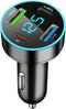 65W Car Charger 4 Port USB Car Charger Adapter PD QC3.0 Cigarette Lighter USB Charger with LED Voltmeter Fast Car Charger Compatible with Samsung ...