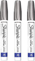 Sharpie Oil-Based Paint Marker, Medium Point, Metallic Silver Ink, Pack of 3...