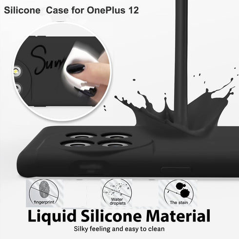 for OnePlus 12 Case, Built-in Strong Magnetic Compatible with MagSafe, Soft Silicone with Microfiber Lining Shockproof Phone Protection Cover Slim...