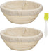 2pcs 7" Banneton Proofing Basket Round Bread Brotform with Liner Eco-Friendly Natural Rattan for Professional & Home Bakers...