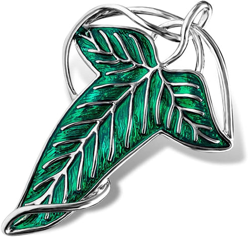 Bahamut Elegant Elven Green Tree Leaf Enamel Pins Brooch for Women Men Suit Pendant Necklace,Cloak Clasp Brooches Cosplay Jewelry...