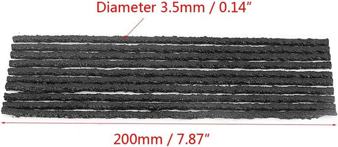 KIMISS 50pcs Tire Repair Rubber Strips, Black Tubeless Tyre Tire Puncture Repair Seal Rubber Strips Car Motorcycle 200 * 3.5mm spray on tyre punct...